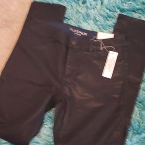 nwt women's chico's black coating jegging jean